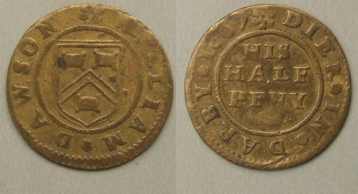 Derby, William Dawson 1669 halfpenny